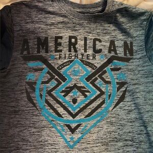 American Fighter Tee with Black and Blue Design